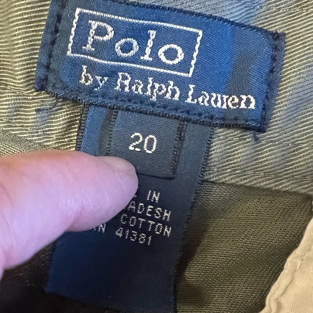 Ralph Lauren Polo Cargo Shorts NEW Boys Youth Sz 20 Dark Green